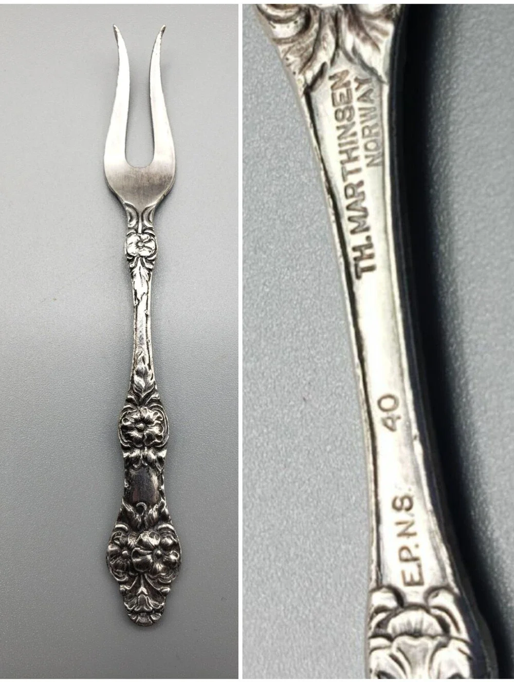 Nils-Johan Vintage Silverplate Demitasse Flatware - Floral Scroll Design 9 Piece